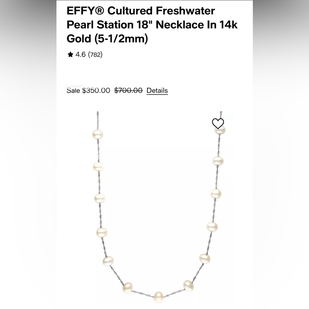 14K Freshwater Pearl Necklace - white Gold